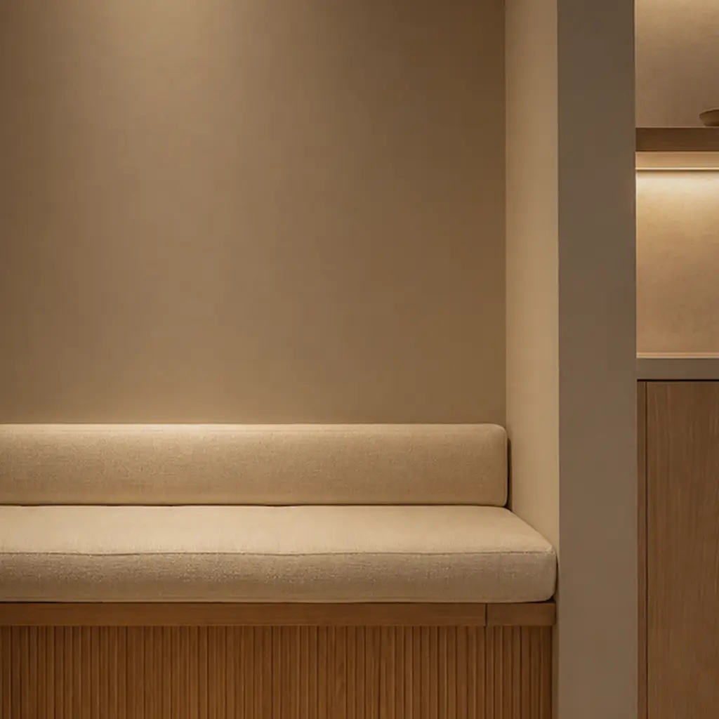 Bench in warm lighting